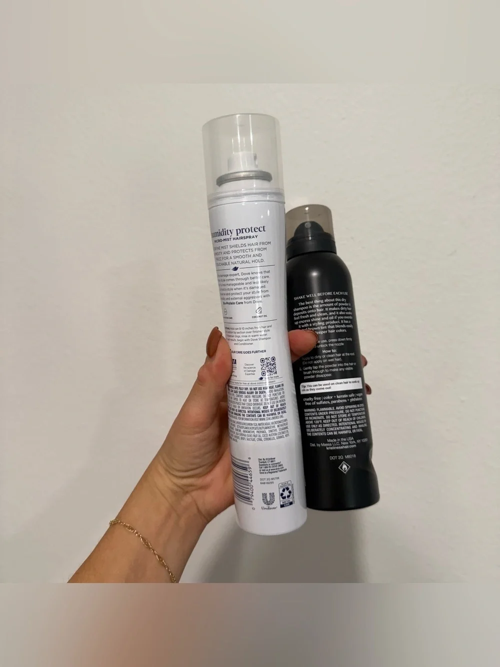 Kristin Ess Brunette Dry Shampoo & Dove Humidity Protect Micro-Mist Hairspray